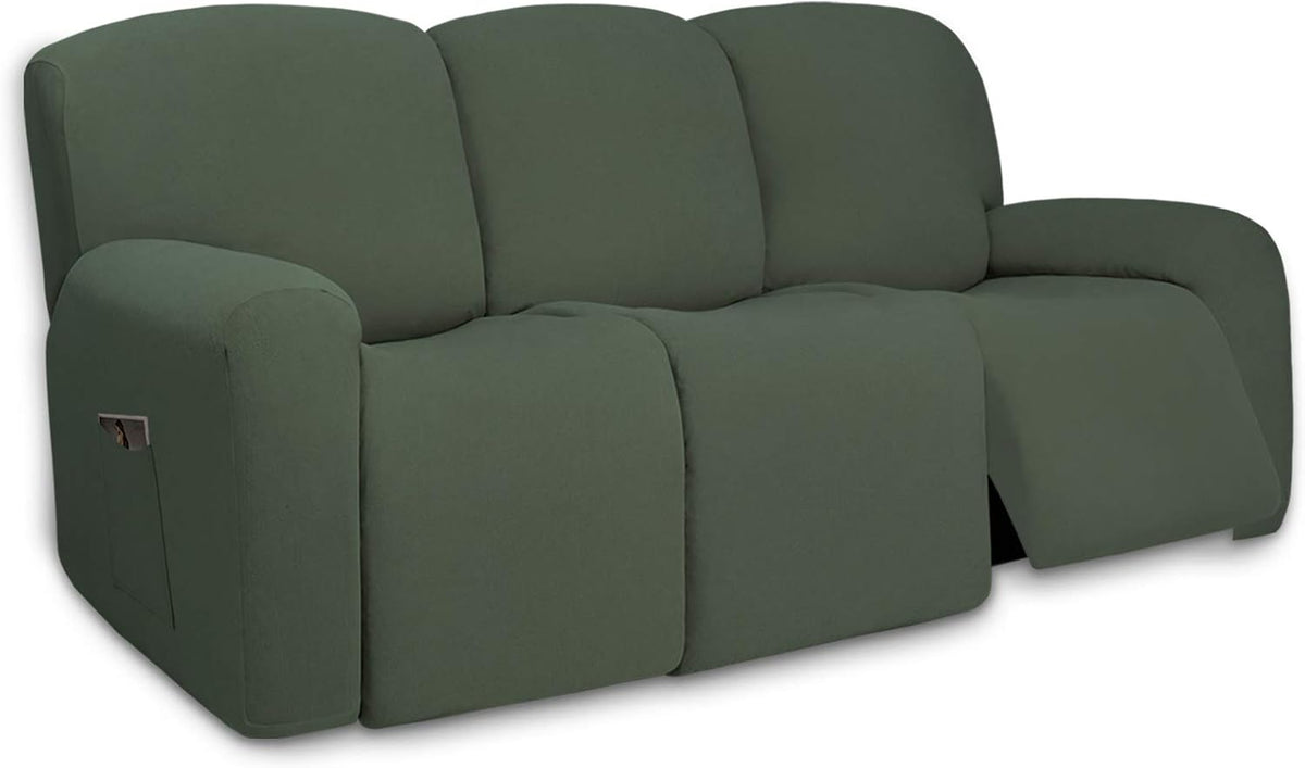 Stretch Couch Covers for Sofa Large Sofa Slipcovers Dark Gray | 1-Piece Spandex Couch cover Soft Couch protector, Sofa cover Washable with Non Skid Foam and Elastic Bottom for Kids, Dogs