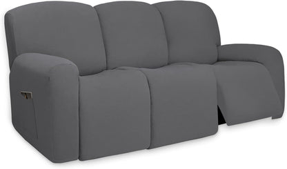 Stretch Couch Covers for Sofa Large Sofa Slipcovers Dark Gray | 1-Piece Spandex Couch cover Soft Couch protector, Sofa cover Washable with Non Skid Foam and Elastic Bottom for Kids, Dogs