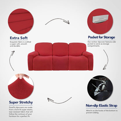 Stretch Couch Covers for Sofa Large Sofa Slipcovers Dark Gray | 1-Piece Spandex Couch cover Soft Couch protector, Sofa cover Washable with Non Skid Foam and Elastic Bottom for Kids, Dogs