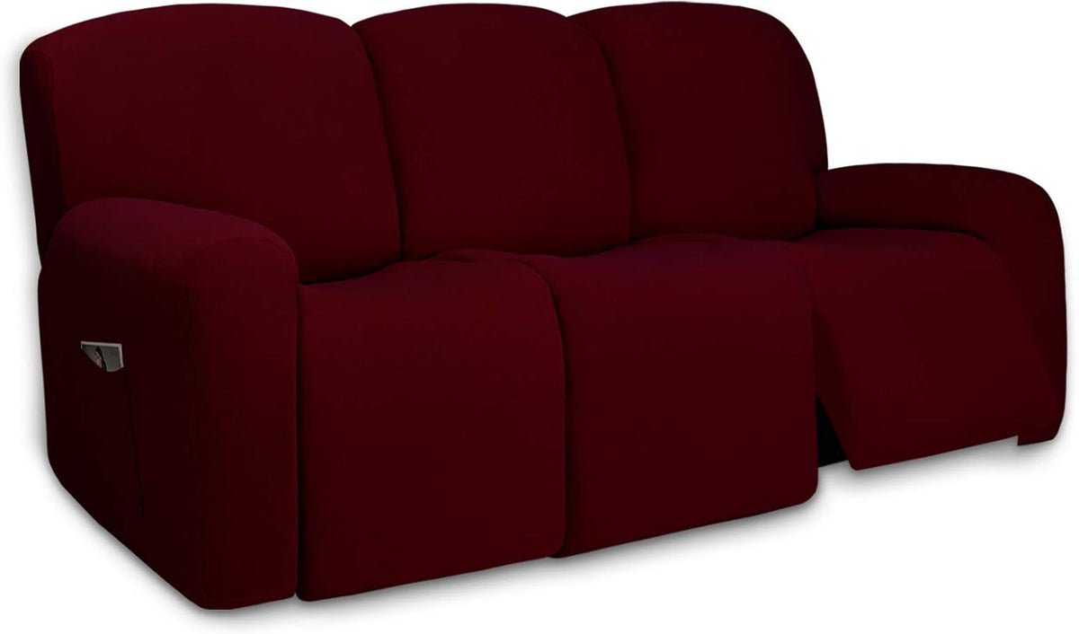 Stretch Couch Covers for Sofa Large Sofa Slipcovers Dark Gray | 1-Piece Spandex Couch cover Soft Couch protector, Sofa cover Washable with Non Skid Foam and Elastic Bottom for Kids, Dogs