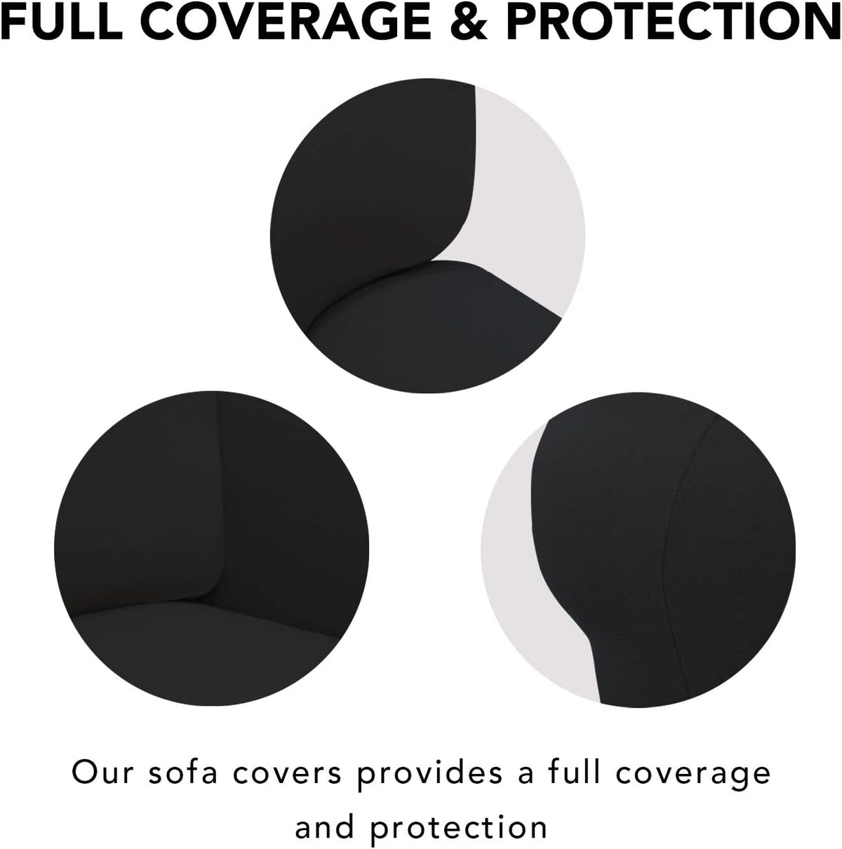 Stretch Couch Covers for Sofa Large Sofa Slipcovers Dark Gray | 1-Piece Spandex Couch cover Soft Couch protector, Sofa cover Washable with Non Skid Foam and Elastic Bottom for Kids, Dogs