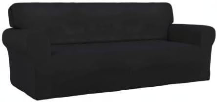 Stretch Couch Covers for Sofa Large Sofa Slipcovers Dark Gray | 1-Piece Spandex Couch cover Soft Couch protector, Sofa cover Washable with Non Skid Foam and Elastic Bottom for Kids, Dogs