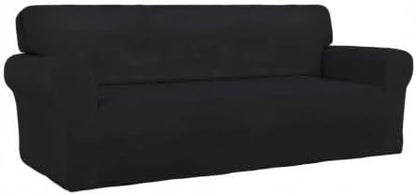 Stretch Couch Covers for Sofa Large Sofa Slipcovers Dark Gray | 1-Piece Spandex Couch cover Soft Couch protector, Sofa cover Washable with Non Skid Foam and Elastic Bottom for Kids, Dogs