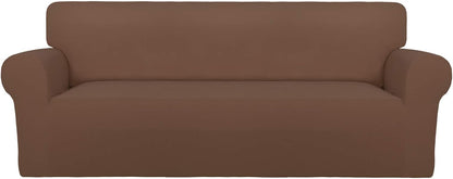 Stretch Couch Covers for Sofa Large Sofa Slipcovers Dark Gray | 1-Piece Spandex Couch cover Soft Couch protector, Sofa cover Washable with Non Skid Foam and Elastic Bottom for Kids, Dogs