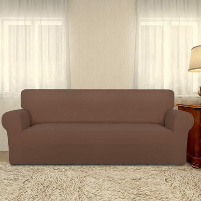 Stretch Couch Covers for Sofa Large Sofa Slipcovers Dark Gray | 1-Piece Spandex Couch cover Soft Couch protector, Sofa cover Washable with Non Skid Foam and Elastic Bottom for Kids, Dogs