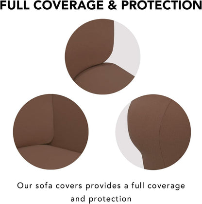 Stretch Couch Covers for Sofa Large Sofa Slipcovers Dark Gray | 1-Piece Spandex Couch cover Soft Couch protector, Sofa cover Washable with Non Skid Foam and Elastic Bottom for Kids, Dogs