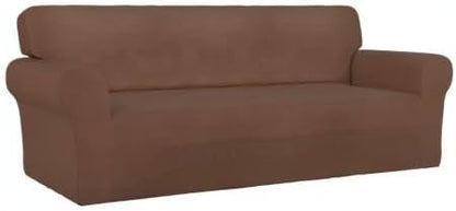 Stretch Couch Covers for Sofa Large Sofa Slipcovers Dark Gray | 1-Piece Spandex Couch cover Soft Couch protector, Sofa cover Washable with Non Skid Foam and Elastic Bottom for Kids, Dogs