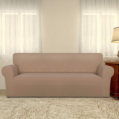 Stretch Couch Covers for Sofa Large Sofa Slipcovers Dark Gray | 1-Piece Spandex Couch cover Soft Couch protector, Sofa cover Washable with Non Skid Foam and Elastic Bottom for Kids, Dogs