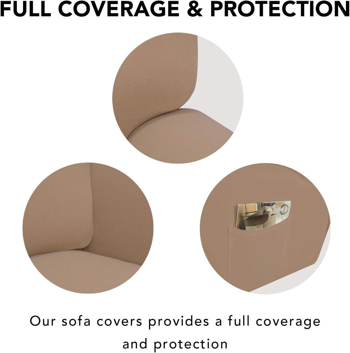 Stretch Couch Covers for Sofa Large Sofa Slipcovers Dark Gray | 1-Piece Spandex Couch cover Soft Couch protector, Sofa cover Washable with Non Skid Foam and Elastic Bottom for Kids, Dogs