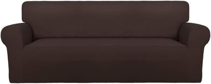 Stretch Couch Covers for Sofa Large Sofa Slipcovers Dark Gray | 1-Piece Spandex Couch cover Soft Couch protector, Sofa cover Washable with Non Skid Foam and Elastic Bottom for Kids, Dogs
