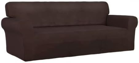 Stretch Couch Covers for Sofa Large Sofa Slipcovers Dark Gray | 1-Piece Spandex Couch cover Soft Couch protector, Sofa cover Washable with Non Skid Foam and Elastic Bottom for Kids, Dogs