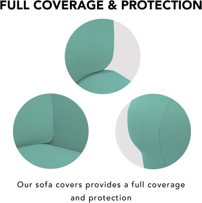 Stretch Couch Covers for Sofa Large Sofa Slipcovers Dark Gray | 1-Piece Spandex Couch cover Soft Couch protector, Sofa cover Washable with Non Skid Foam and Elastic Bottom for Kids, Dogs