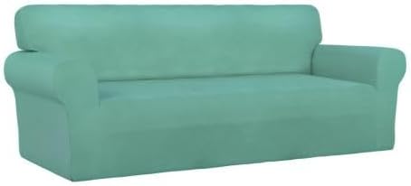 Stretch Couch Covers for Sofa Large Sofa Slipcovers Dark Gray | 1-Piece Spandex Couch cover Soft Couch protector, Sofa cover Washable with Non Skid Foam and Elastic Bottom for Kids, Dogs
