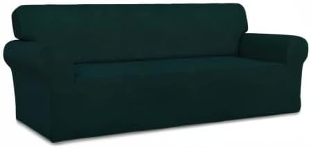 Stretch Couch Covers for Sofa Large Sofa Slipcovers Dark Gray | 1-Piece Spandex Couch cover Soft Couch protector, Sofa cover Washable with Non Skid Foam and Elastic Bottom for Kids, Dogs