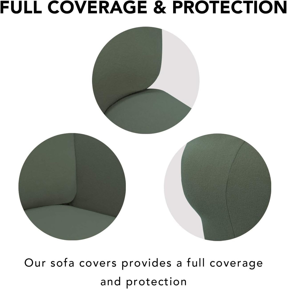 Stretch Couch Covers for Sofa Large Sofa Slipcovers Dark Gray | 1-Piece Spandex Couch cover Soft Couch protector, Sofa cover Washable with Non Skid Foam and Elastic Bottom for Kids, Dogs