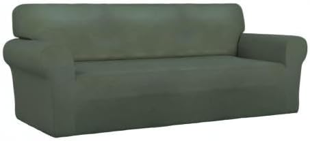 Stretch Couch Covers for Sofa Large Sofa Slipcovers Dark Gray | 1-Piece Spandex Couch cover Soft Couch protector, Sofa cover Washable with Non Skid Foam and Elastic Bottom for Kids, Dogs