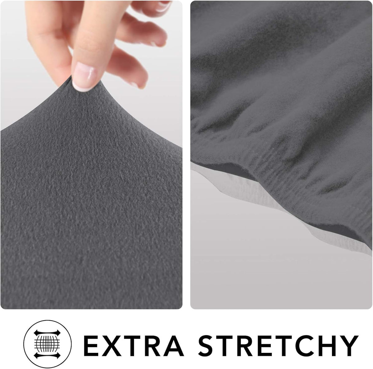 Stretch Couch Covers for Sofa Large Sofa Slipcovers Dark Gray | 1-Piece Spandex Couch cover Soft Couch protector, Sofa cover Washable with Non Skid Foam and Elastic Bottom for Kids, Dogs