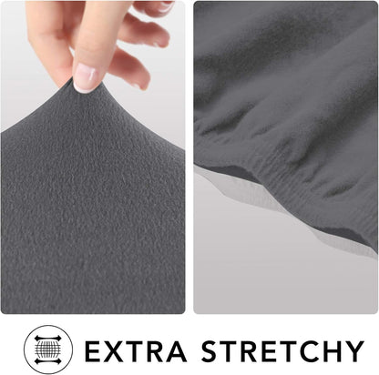 Stretch Couch Covers for Sofa Large Sofa Slipcovers Dark Gray | 1-Piece Spandex Couch cover Soft Couch protector, Sofa cover Washable with Non Skid Foam and Elastic Bottom for Kids, Dogs