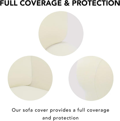 Stretch Couch Covers for Sofa Large Sofa Slipcovers Dark Gray | 1-Piece Spandex Couch cover Soft Couch protector, Sofa cover Washable with Non Skid Foam and Elastic Bottom for Kids, Dogs