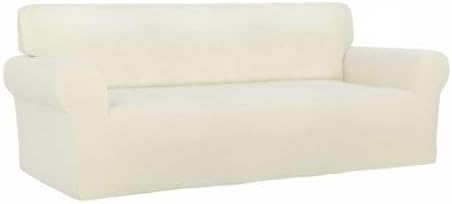 Stretch Couch Covers for Sofa Large Sofa Slipcovers Dark Gray | 1-Piece Spandex Couch cover Soft Couch protector, Sofa cover Washable with Non Skid Foam and Elastic Bottom for Kids, Dogs