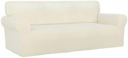 Stretch Couch Covers for Sofa Large Sofa Slipcovers Dark Gray | 1-Piece Spandex Couch cover Soft Couch protector, Sofa cover Washable with Non Skid Foam and Elastic Bottom for Kids, Dogs