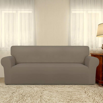 Stretch Couch Covers for Sofa Large Sofa Slipcovers Dark Gray | 1-Piece Spandex Couch cover Soft Couch protector, Sofa cover Washable with Non Skid Foam and Elastic Bottom for Kids, Dogs
