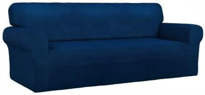 Stretch Couch Covers for Sofa Large Sofa Slipcovers Dark Gray | 1-Piece Spandex Couch cover Soft Couch protector, Sofa cover Washable with Non Skid Foam and Elastic Bottom for Kids, Dogs