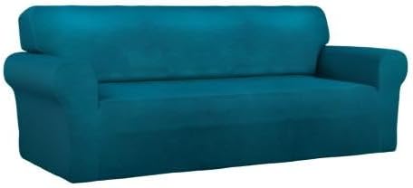 Stretch Couch Covers for Sofa Large Sofa Slipcovers Dark Gray | 1-Piece Spandex Couch cover Soft Couch protector, Sofa cover Washable with Non Skid Foam and Elastic Bottom for Kids, Dogs