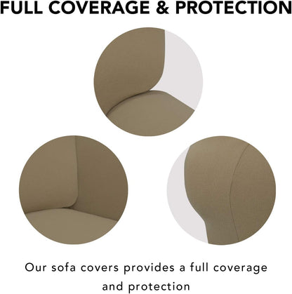 Stretch Couch Covers for Sofa Large Sofa Slipcovers Dark Gray | 1-Piece Spandex Couch cover Soft Couch protector, Sofa cover Washable with Non Skid Foam and Elastic Bottom for Kids, Dogs