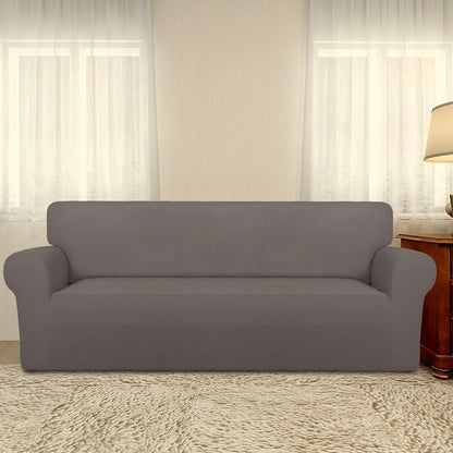 Stretch Couch Covers for Sofa Large Sofa Slipcovers Dark Gray | 1-Piece Spandex Couch cover Soft Couch protector, Sofa cover Washable with Non Skid Foam and Elastic Bottom for Kids, Dogs