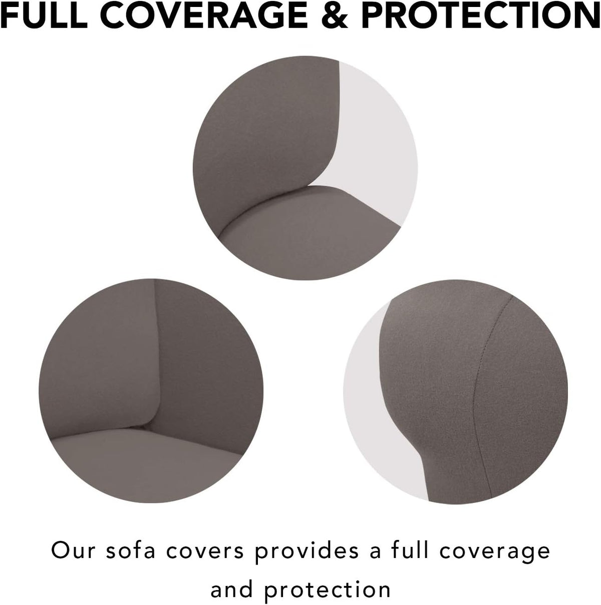Stretch Couch Covers for Sofa Large Sofa Slipcovers Dark Gray | 1-Piece Spandex Couch cover Soft Couch protector, Sofa cover Washable with Non Skid Foam and Elastic Bottom for Kids, Dogs