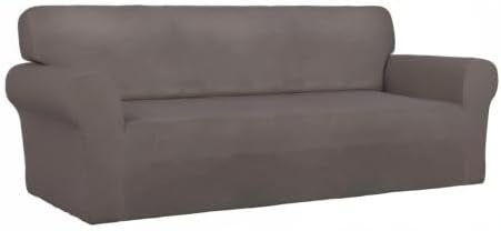 Stretch Couch Covers for Sofa Large Sofa Slipcovers Dark Gray | 1-Piece Spandex Couch cover Soft Couch protector, Sofa cover Washable with Non Skid Foam and Elastic Bottom for Kids, Dogs