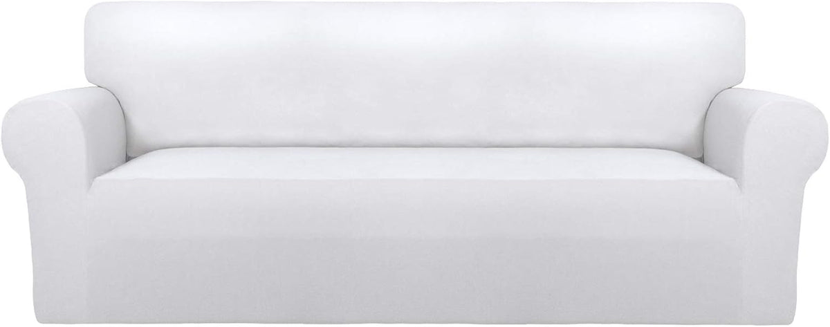 Stretch Couch Covers for Sofa Large Sofa Slipcovers Dark Gray | 1-Piece Spandex Couch cover Soft Couch protector, Sofa cover Washable with Non Skid Foam and Elastic Bottom for Kids, Dogs