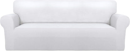 Stretch Couch Covers for Sofa Large Sofa Slipcovers Dark Gray | 1-Piece Spandex Couch cover Soft Couch protector, Sofa cover Washable with Non Skid Foam and Elastic Bottom for Kids, Dogs