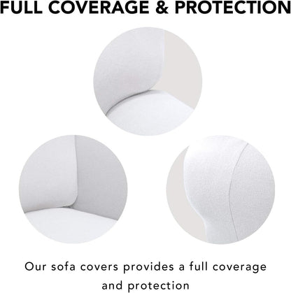 Stretch Couch Covers for Sofa Large Sofa Slipcovers Dark Gray | 1-Piece Spandex Couch cover Soft Couch protector, Sofa cover Washable with Non Skid Foam and Elastic Bottom for Kids, Dogs