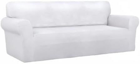 Stretch Couch Covers for Sofa Large Sofa Slipcovers Dark Gray | 1-Piece Spandex Couch cover Soft Couch protector, Sofa cover Washable with Non Skid Foam and Elastic Bottom for Kids, Dogs