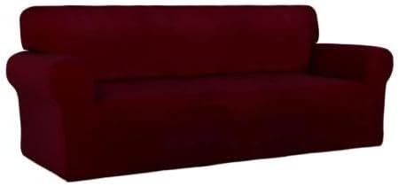 Stretch Couch Covers for Sofa Large Sofa Slipcovers Dark Gray | 1-Piece Spandex Couch cover Soft Couch protector, Sofa cover Washable with Non Skid Foam and Elastic Bottom for Kids, Dogs