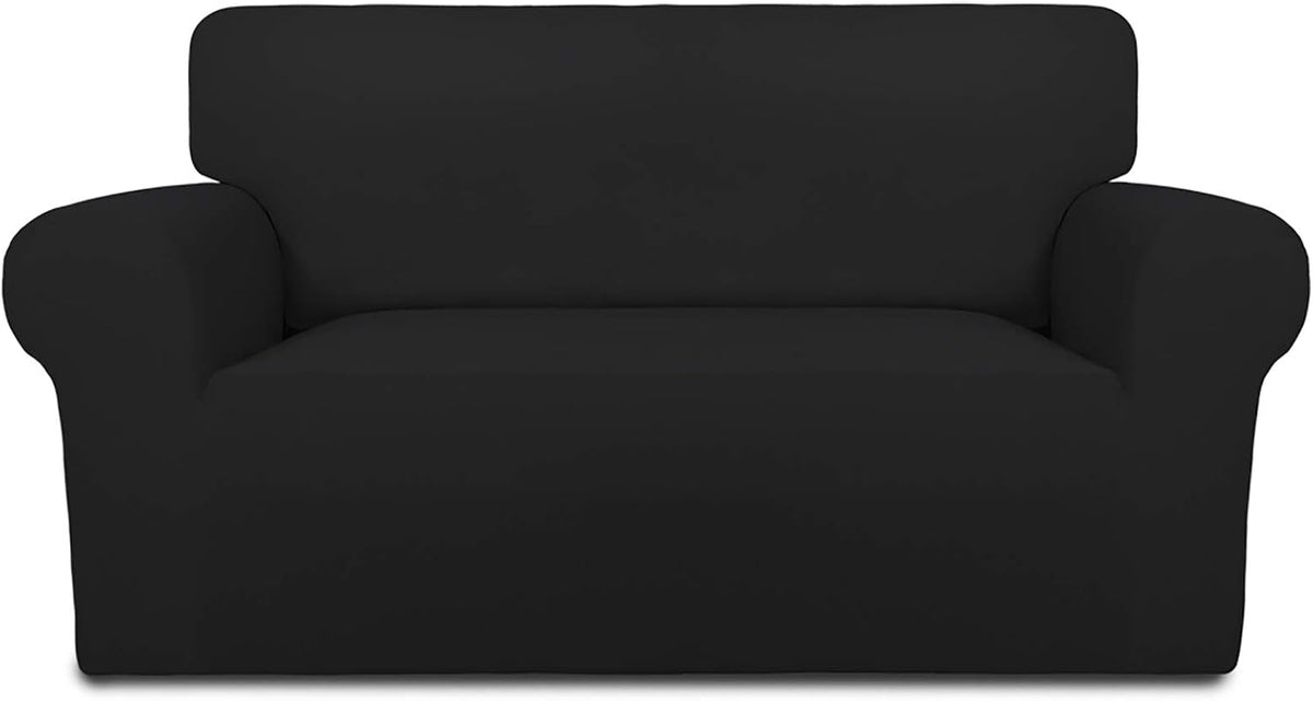 Stretch Couch Covers for Sofa Large Sofa Slipcovers Dark Gray | 1-Piece Spandex Couch cover Soft Couch protector, Sofa cover Washable with Non Skid Foam and Elastic Bottom for Kids, Dogs