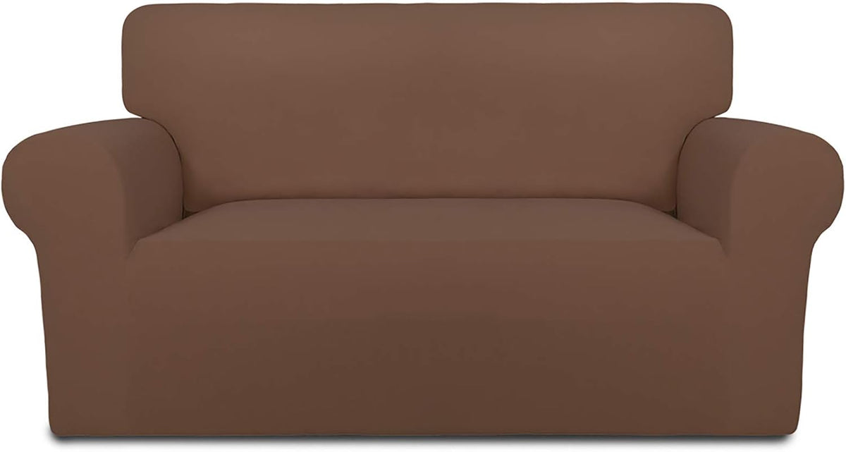 Stretch Couch Covers for Sofa Large Sofa Slipcovers Dark Gray | 1-Piece Spandex Couch cover Soft Couch protector, Sofa cover Washable with Non Skid Foam and Elastic Bottom for Kids, Dogs