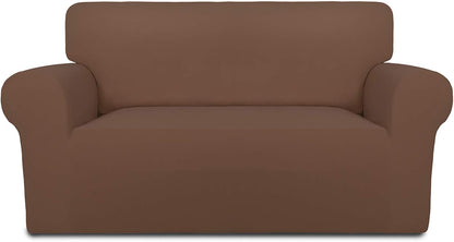 Stretch Couch Covers for Sofa Large Sofa Slipcovers Dark Gray | 1-Piece Spandex Couch cover Soft Couch protector, Sofa cover Washable with Non Skid Foam and Elastic Bottom for Kids, Dogs