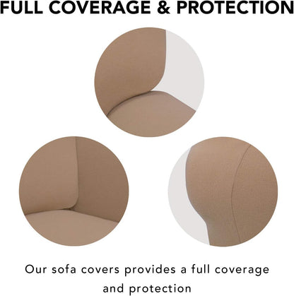Stretch Couch Covers for Sofa Large Sofa Slipcovers Dark Gray | 1-Piece Spandex Couch cover Soft Couch protector, Sofa cover Washable with Non Skid Foam and Elastic Bottom for Kids, Dogs