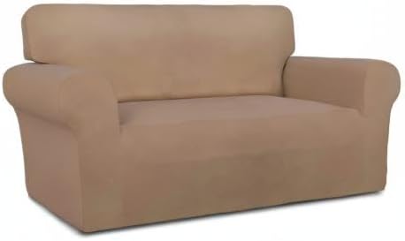 Stretch Couch Covers for Sofa Large Sofa Slipcovers Dark Gray | 1-Piece Spandex Couch cover Soft Couch protector, Sofa cover Washable with Non Skid Foam and Elastic Bottom for Kids, Dogs