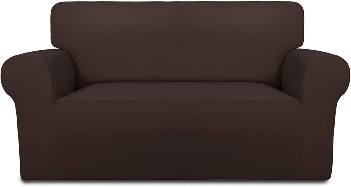 Stretch Couch Covers for Sofa Large Sofa Slipcovers Dark Gray | 1-Piece Spandex Couch cover Soft Couch protector, Sofa cover Washable with Non Skid Foam and Elastic Bottom for Kids, Dogs