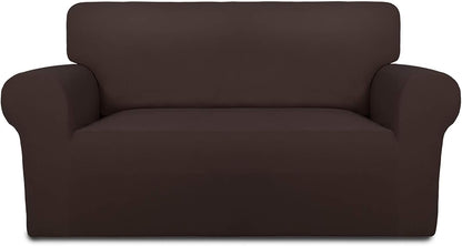 Stretch Couch Covers for Sofa Large Sofa Slipcovers Dark Gray | 1-Piece Spandex Couch cover Soft Couch protector, Sofa cover Washable with Non Skid Foam and Elastic Bottom for Kids, Dogs