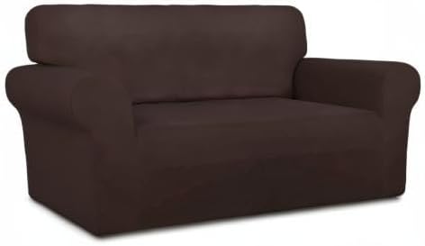 Stretch Couch Covers for Sofa Large Sofa Slipcovers Dark Gray | 1-Piece Spandex Couch cover Soft Couch protector, Sofa cover Washable with Non Skid Foam and Elastic Bottom for Kids, Dogs