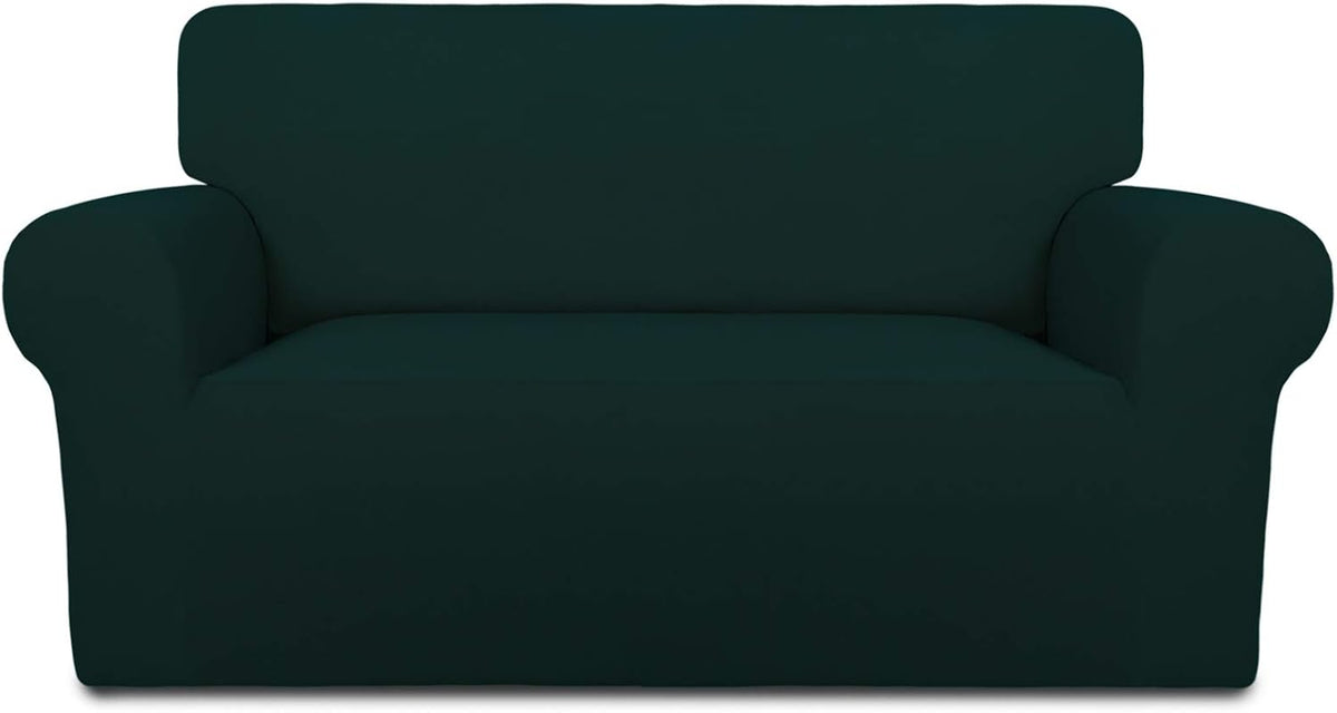 Stretch Couch Covers for Sofa Large Sofa Slipcovers Dark Gray | 1-Piece Spandex Couch cover Soft Couch protector, Sofa cover Washable with Non Skid Foam and Elastic Bottom for Kids, Dogs