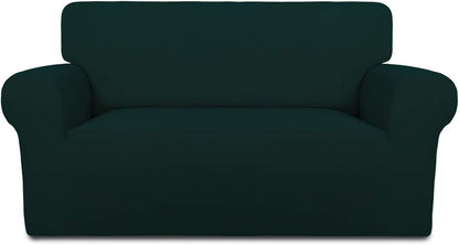 Stretch Couch Covers for Sofa Large Sofa Slipcovers Dark Gray | 1-Piece Spandex Couch cover Soft Couch protector, Sofa cover Washable with Non Skid Foam and Elastic Bottom for Kids, Dogs