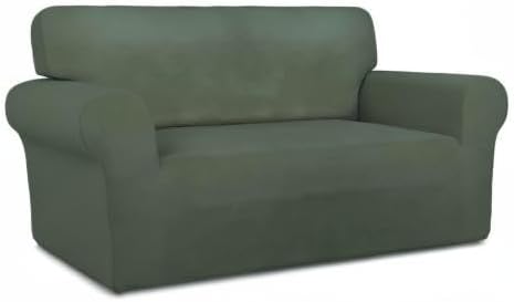 Stretch Couch Covers for Sofa Large Sofa Slipcovers Dark Gray | 1-Piece Spandex Couch cover Soft Couch protector, Sofa cover Washable with Non Skid Foam and Elastic Bottom for Kids, Dogs