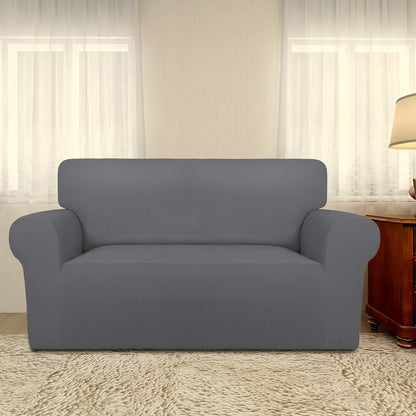 Stretch Couch Covers for Sofa Large Sofa Slipcovers Dark Gray | 1-Piece Spandex Couch cover Soft Couch protector, Sofa cover Washable with Non Skid Foam and Elastic Bottom for Kids, Dogs
