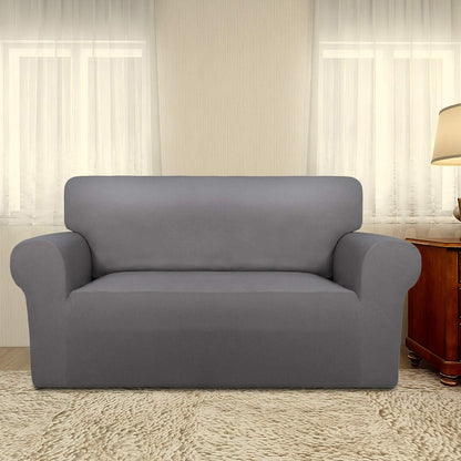 Stretch Couch Covers for Sofa Large Sofa Slipcovers Dark Gray | 1-Piece Spandex Couch cover Soft Couch protector, Sofa cover Washable with Non Skid Foam and Elastic Bottom for Kids, Dogs